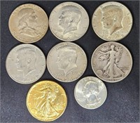 Lot of 1960s US Coins - Half Dollars, Quarter