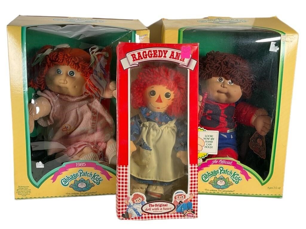 2 Vintage Boxed Cabbage Patch Kids, Raggedy Ann