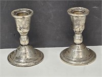 Sterling Silver Weighted Candle Holders 4" high