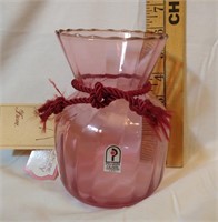 Pilgrim glass cranberry vase