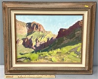 Ray Roberts Western Landscape Oil Painting; Board