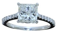 14k Gold 2.44 ct Princess Cut Lab Diamond Ring