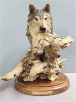 Six Paws Wolf Statue Mill Creek Studios Signed