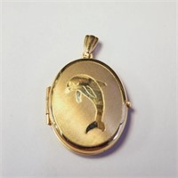 10K  2.23G Locket Photo With Compartment Pendant