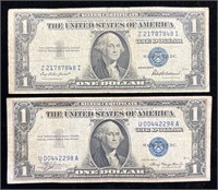 1935 A & 1935 F $1 Silver Certificates