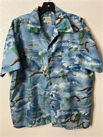 Vintage Waikiki Beach Birds Poly Hawaiian Shirt