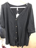 3XL olrik womens black woolen shirt