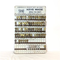 Star Key Blanks Advertising Board with Keys
