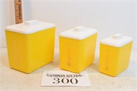 Mid Century Yellow Plastic Canister Set