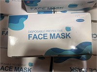 Disposable Face Mask; 50 Per Box, 12 Boxes