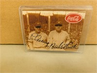 Lou Gehrig Babe Ruth Coca Cola baseball card