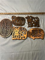 Lot of VTG Copper Animal Trivets and More