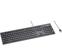 Amazon Basics Matte Black Wired Keyboard, US