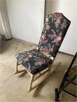 Vintage Upholstered Armless Rocking Chair