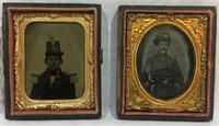 (2) Civil War Union Soldier Ambrotype Photographs