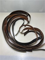 Leather belt straps. Unfinished