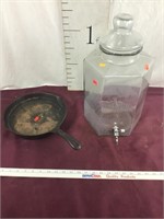 Wagner Cast-Iron Pan, Large Glass Liquid Dispenser