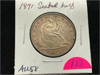 1871 Seated Half Dollar