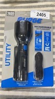 Surge rechargeable, LED flashlight