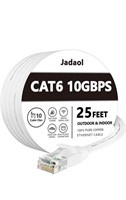 (New) (1 pack) Cat 6 Ethernet Cable 25 ft,