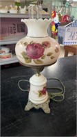 Electric Lamp with Painted Roses