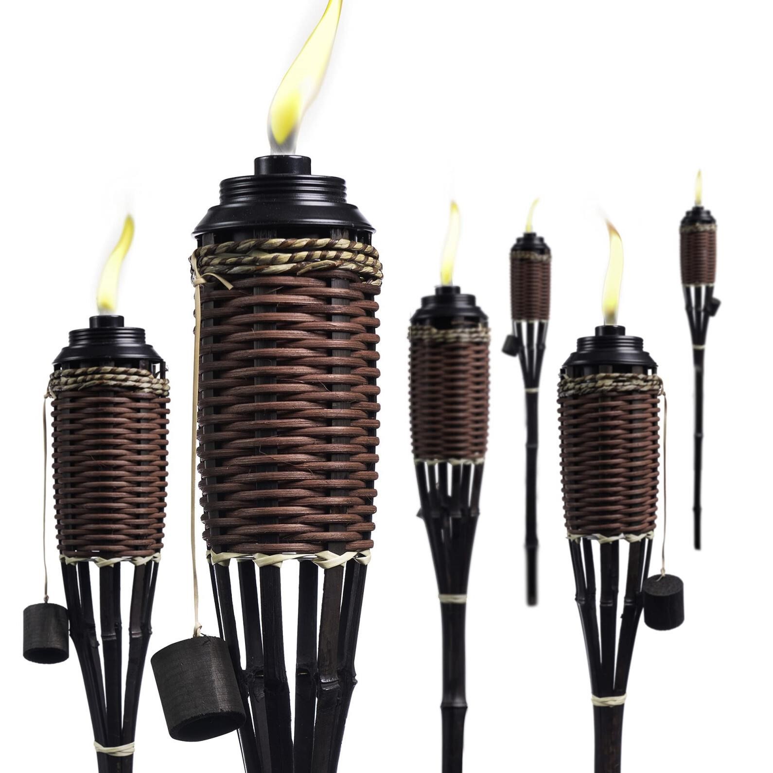 Backyadda Bamboo Tiki Torches for Outside with Ext