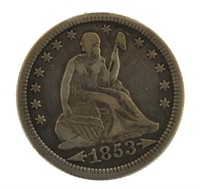 1853 "Arrows" Seated Liberty Silver Quarter *Nic