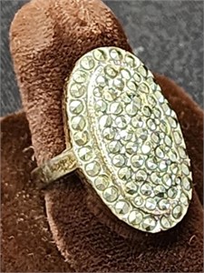 Sterling silver ring with faceted Marcasite .