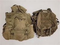 (2) Vintage Military Back Packs