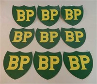 GROUPING OF 9 BP DECALS