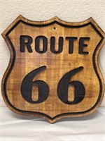 Vintage 14 Inch Wood Route 66 Sign