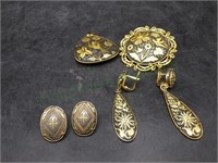 Spanish Damascene Jewelry Lot