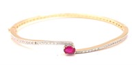 Ruby & Diamond Bangle Bracelet