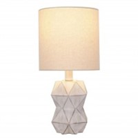 Faux Wood Table Lamp, 15.75" White Wash