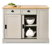 New CANVAS Olsen Wood Top Sliding Door Kitchen Sto