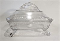 Pressed Glass Footed butter dish