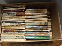 Box of Louis L'Amour and Zane Grey paperback books