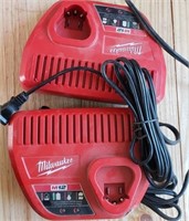 2 Milwaukee battery chargers