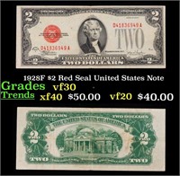 1928F $2 Red Seal United States Note Grades vf++