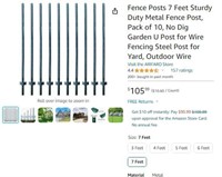 A3846 Fence Posts 7 Feet Sturdy Metal Fence Post