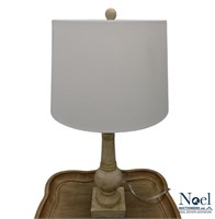 Rustic Beige Wood Resin Table Lamp