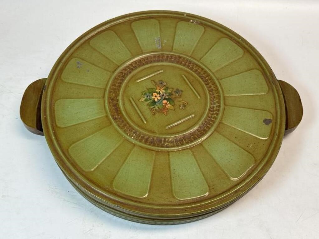 Tin With Sewing Accessories, wooden spools & etc