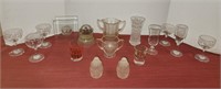 Assorted Glassware, Shakers, Vase and more