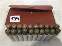 20 Rounds 30 Remington Ammo w/ Leather Holder