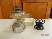 Lamp base and metal cast iron candle base