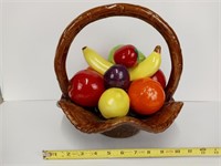 Vintage Ceramic Faux Fruit Basket