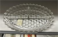 10" Fostoria American Clear Divided Bowl
