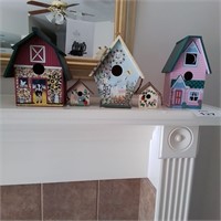 Lot of 5 Decorative Bird Houses