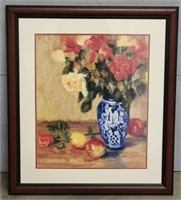 Signed Flowers & Apples Painting