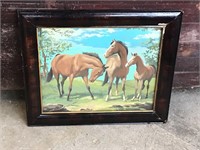 PICTURE FRAME WITH HORSE PICTUE = HAS GLASS